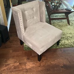 Grey Velvet Accent Chair