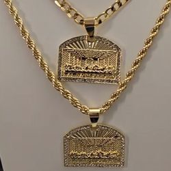 Jesus Last Supper Necklace Gold Plated