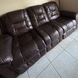 Sofa Reclinable Y De Piel