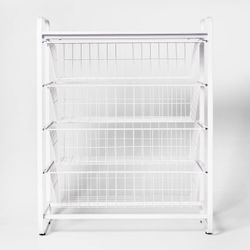 4 Drawer Metal Storage Organizer White (3 Available) 