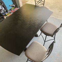 Real Wood Dining Set Table + 3 Chairs Family Dinner Table Set