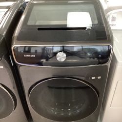 Samsung Front Load Electric Dryer in Black with Vent Sensor and Child Lock