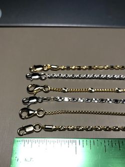 Mixed Styles Bracelets Sterling 925 and 14K Gold Plated