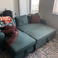 Green Sofa/Sleep Sectional with Storage