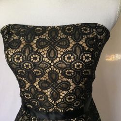 Black Lace Strapless Dress 12