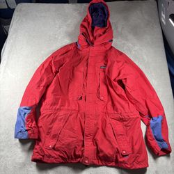 Vintage Patagonia Men’s 2XL Red Shell Full Zip Jacket Coat Removable Hong Kong