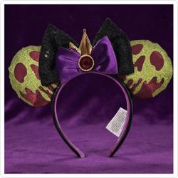 ​👑 Disney Evil Queen Poison Apple Minnie Ears Headband