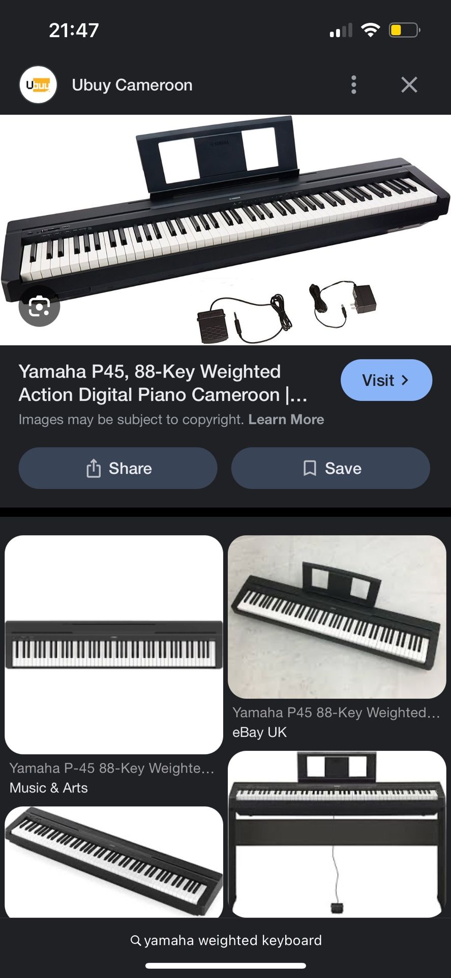 Yamaha Weighted Keyboard