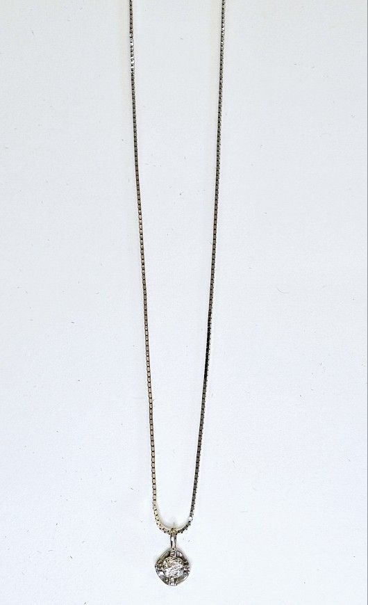 Gold Natural Diamond Pendant Necklace #12469