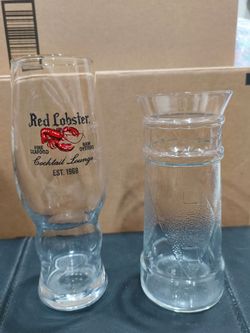 Red Lobster Glasses Set of 2