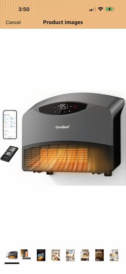 GiveBest Smart Wall Heater with WiFi and Remote Control, 1500W, Floor or Wall Mounted, 3 Heating Modes, Electric Heater with Thermostat for Living Roo