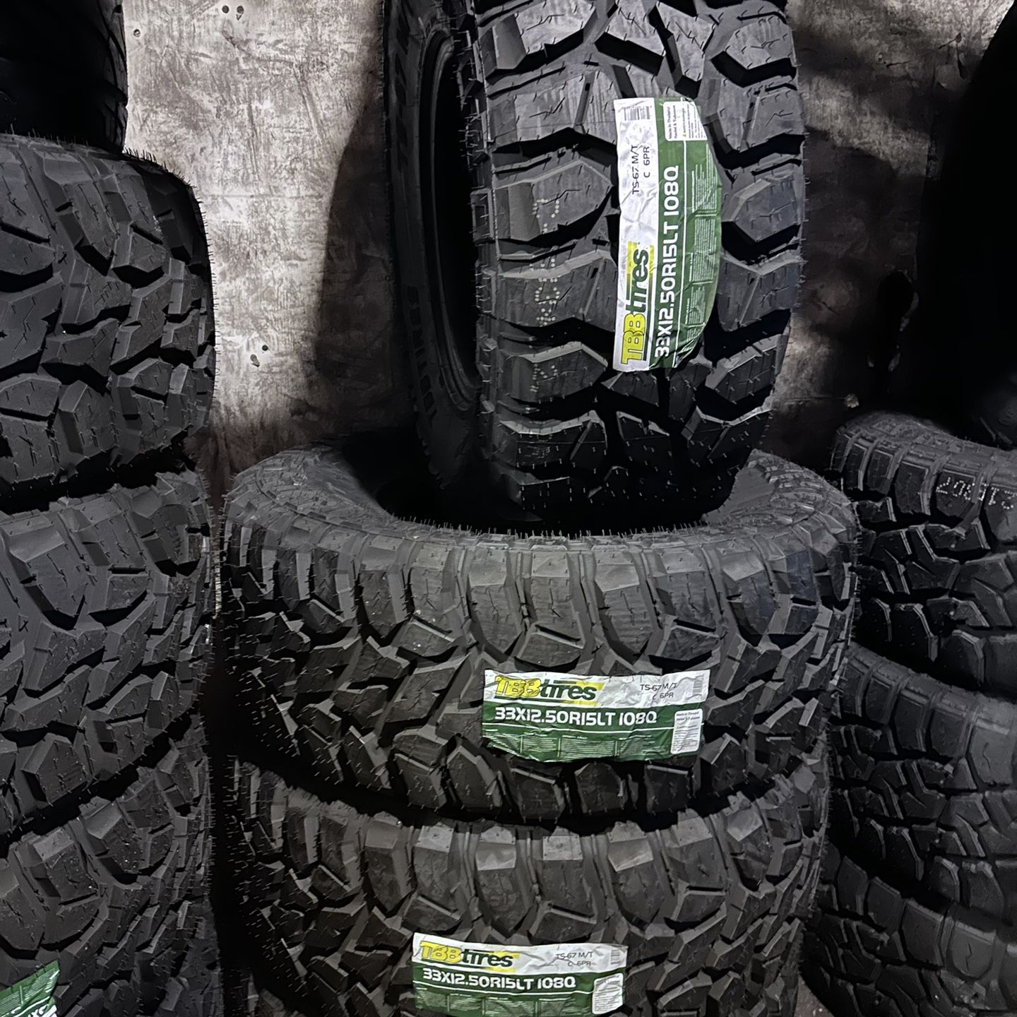 Set Of Four New Tires SIZE 33X12.50R15LT Brand TBB TIRES