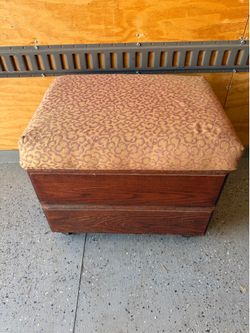 Vintage foot stool with storage/drawer