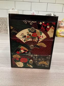 VINTAGE OTAGIN JAPANESE LACQUER JEWELRY TRINKET BOX