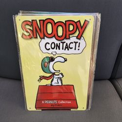 Snoopy Red Baron Peanuts Faux Vintage Metal Sign 
