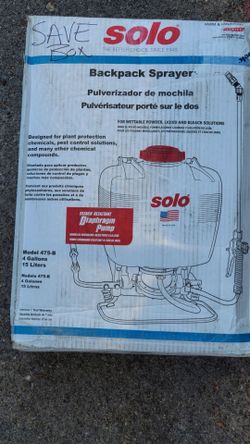 SOLO 475-B 4 Gallon Backpack Sprayer w/ Bleach Resistant Pump NEW OPEN BOX