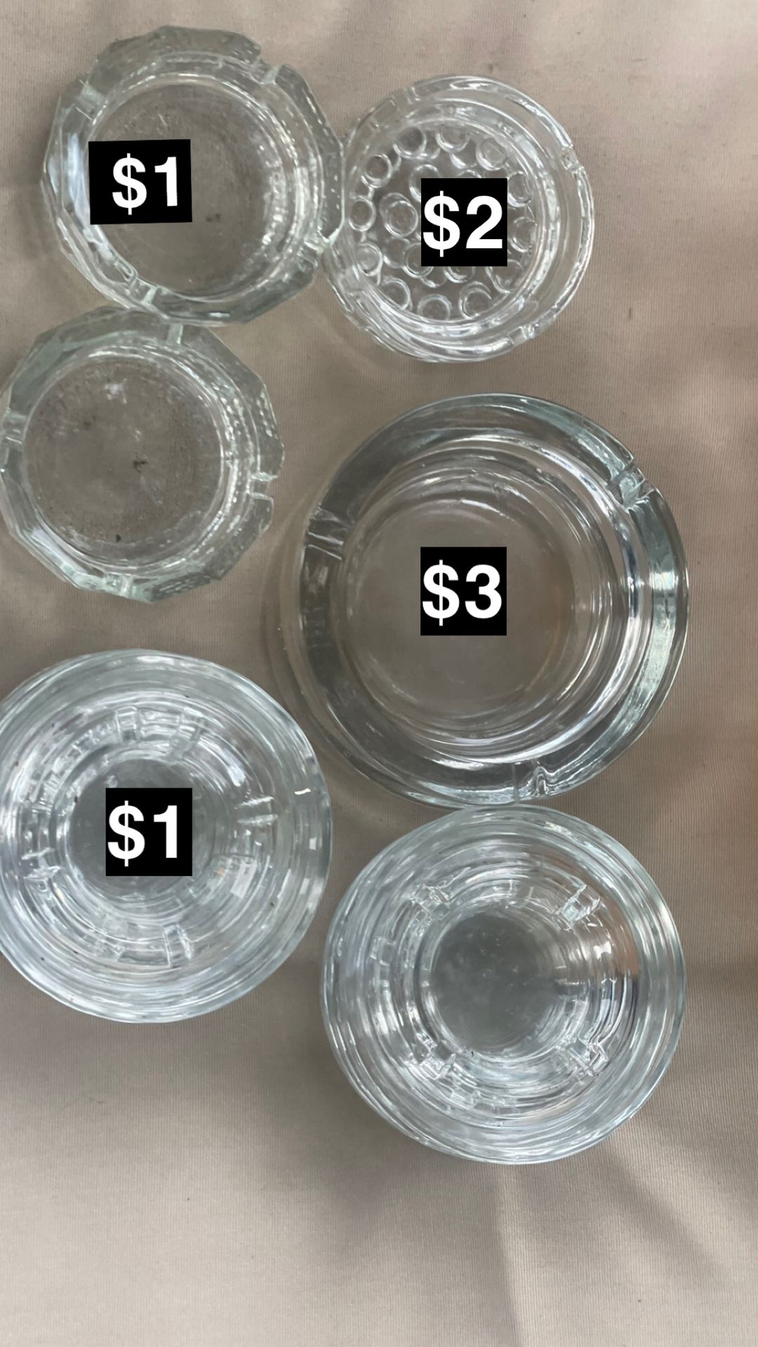 Glassware Ash Trays Brand NEW
