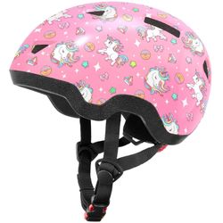 Toddler Bike Helmet For Boys And Girls, Adjustable Kids Helmets From Infant/Baby To Children, 1/2/3/4/5/6/7/8 Years Old (Unicorn,XS
