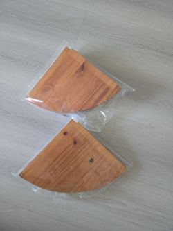 2 Wood Corner Shelves