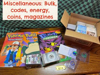 Pokemon cards lot bulk codes energy coins magazines