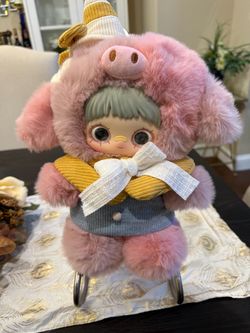 Designer Plush Cotton Doll with Pig Hood Outfit