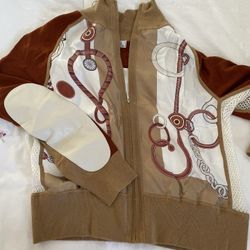 Hermes Large Silk Knit Jacket Shirt Top Ladies Large New NWT