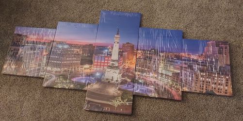 5 Piece Wall Art City Scape