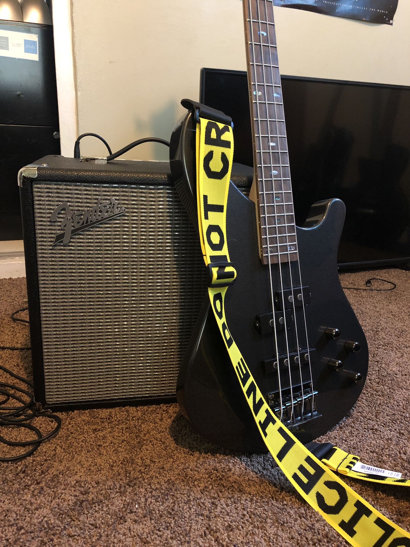 Fender Rumble 25W and Mitchell Bass MB200