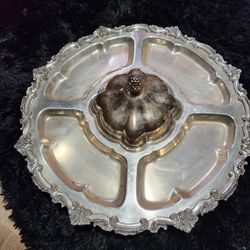 Soldered Silver Serving Tray With Cover