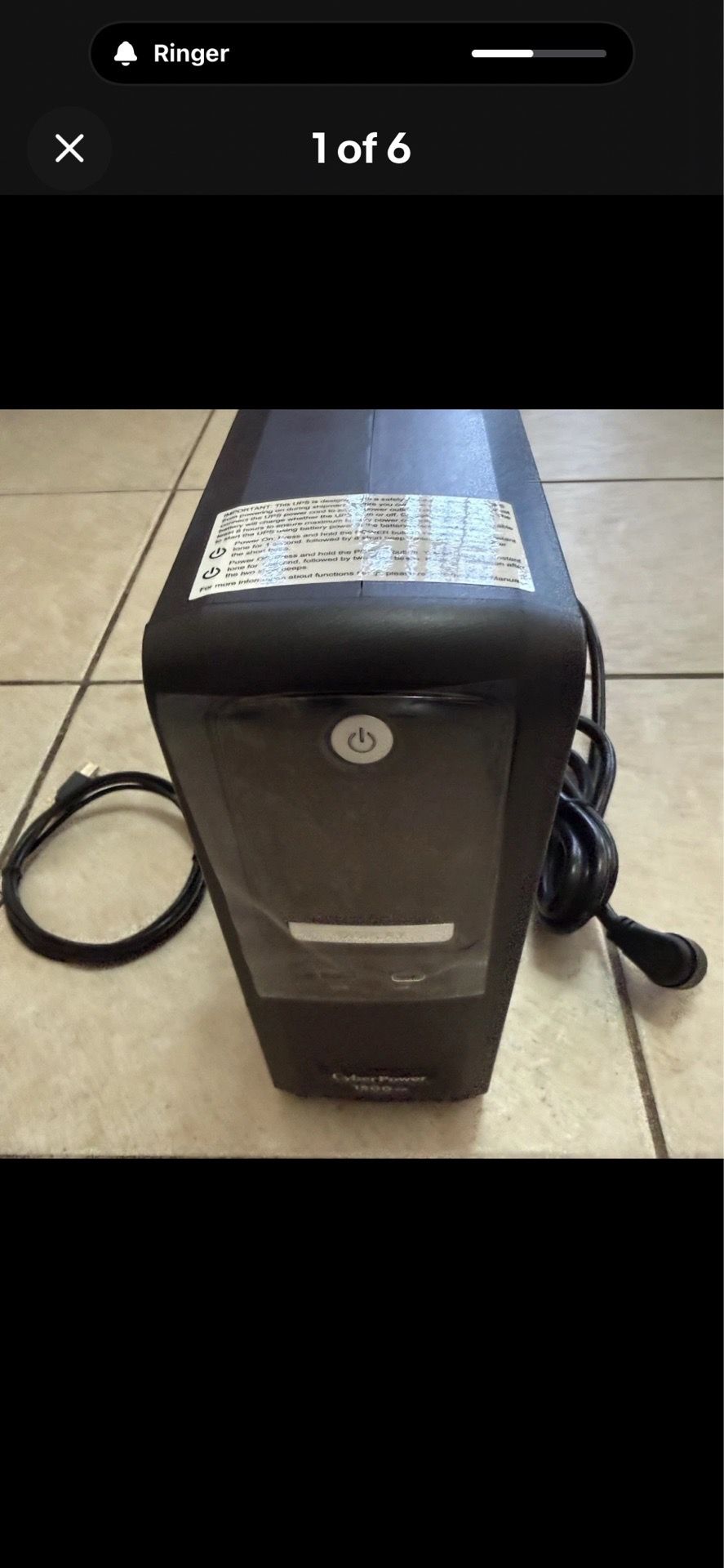 New CyberPower Model CST1500SUC 1500VA / 900W Battery Backup UPS