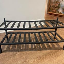 Small Black Stackable Shoe Storage Rack