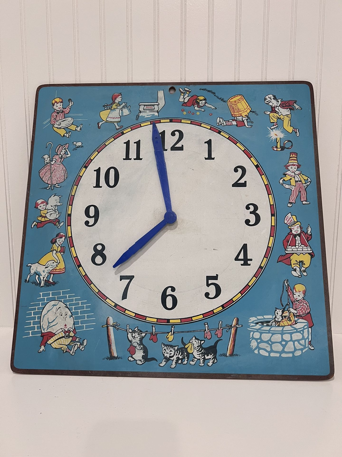 Vintage Nursery Rhyme Teaching Clock