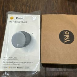 August Wi-Fi Smart Lock + Navis Paddle in Satin Nickel