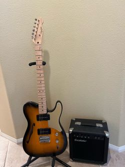 Squier Paranormal Thinline Carbronita Telecaster w/ Silvertone Amp