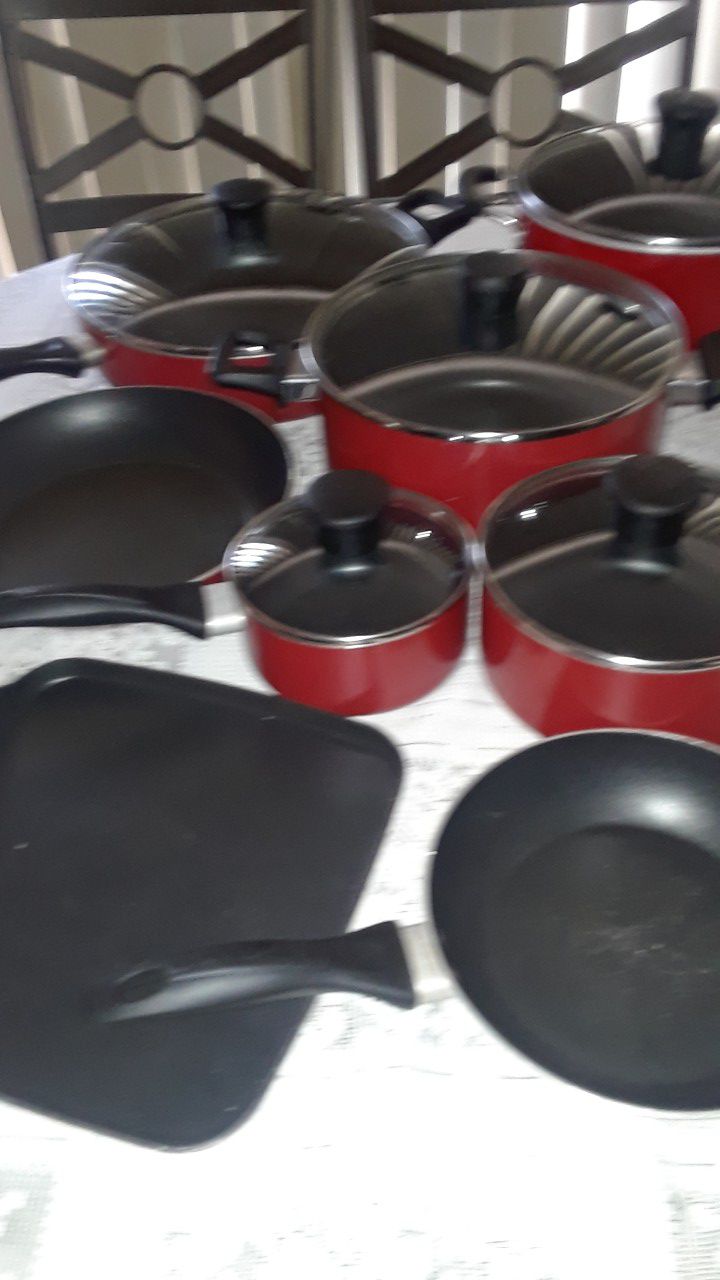 8 Piece T-Fal Cookware Set "Bottoms Need Little TLC" $20.00 Takes All