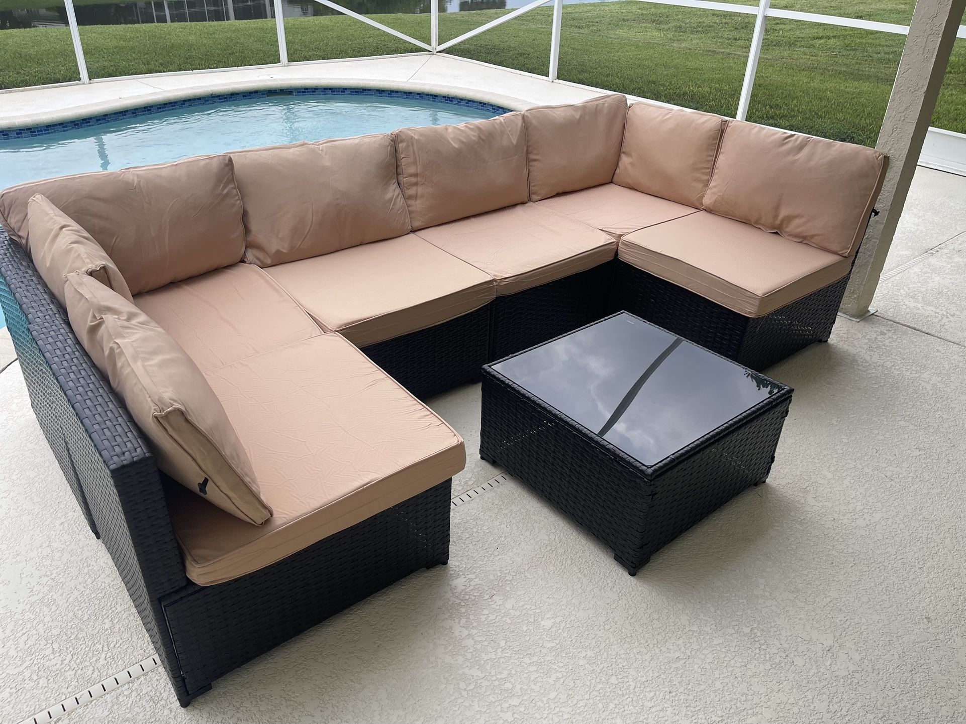 BRAND NEW 7 Piece Modular Outdoor Patio Furniture Set!