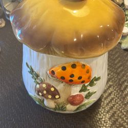 Vintage Cookie Jar 11" 1978 Sears Roebuck & Co Merry Mushroom Large Canister 