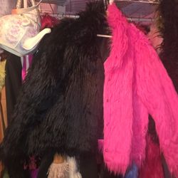 2 Colored  Fawk Fur Coat