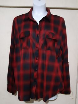 PLUS SIZE FLANNEL LONG SLEEVE