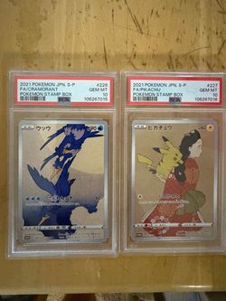 Pokemon PSA 10 Sequential  Stamp Box Pikachu and Cramorant