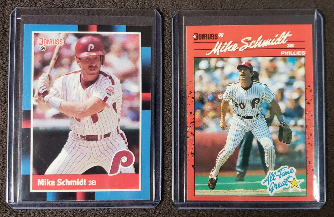 2 Mike Schmidt Baseball Cards
