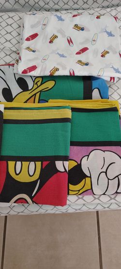 Mickey mouse Full Flat sheet 3 pillows Case and brand new Full brand new White Full Flat sheet