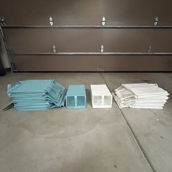 IKEA SHOE BOXES 24 BLUE AND 16 WHITE
