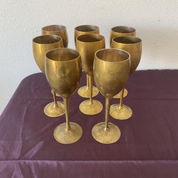 Brass water/Wine Goblets Set Of 8 