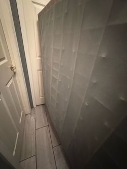 Gray Tufted box spring Mattress queen