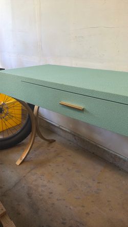 Green lizard skin desk with drawer