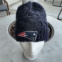 2025 AFC East Champs New England Patriots 47 Brand Womens Winter Pom Pom Hat Cap