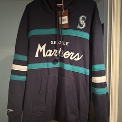Seattle Mariners Mitchell & Ness Head Coach Pullover Hoodie Size 2XL