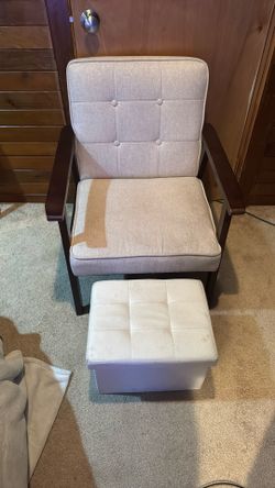 Chair With Storage Ottoman