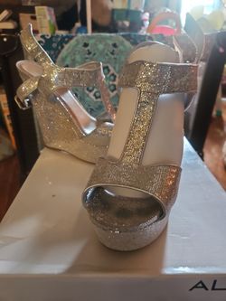 Silver Wedge Sandles
